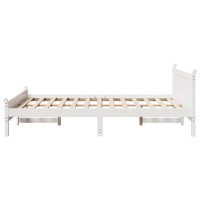Produktbild för Sängram utan madrass vit 140x190 cm massiv furu
