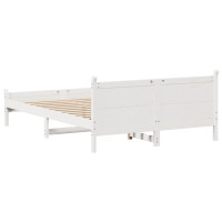 Produktbild för Sängram utan madrass vit 140x190 cm massiv furu