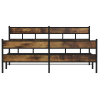 Produktbild för Sängram utan madrass metall rökfärgad ek 180x200 cm