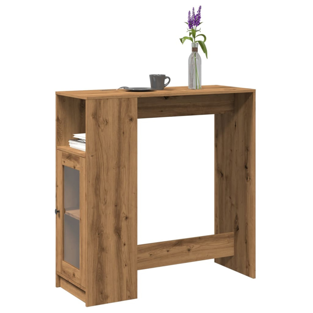 Produktbild för Barbord med hyllor artisian-ek 101x40x103,5 cm konstruerat trä