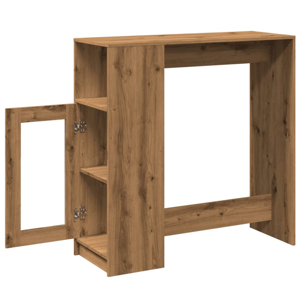 Produktbild för Barbord med hyllor artisian-ek 101x40x103,5 cm konstruerat trä