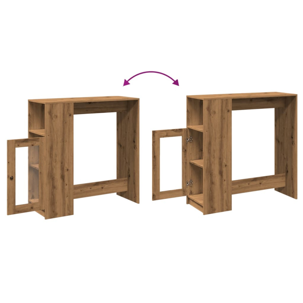 Produktbild för Barbord med hyllor artisian-ek 101x40x103,5 cm konstruerat trä