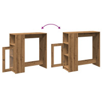 Produktbild för Barbord med hyllor artisian-ek 101x40x103,5 cm konstruerat trä
