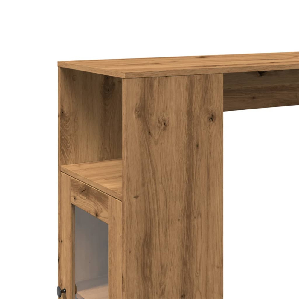 Produktbild för Barbord med hyllor artisian-ek 101x40x103,5 cm konstruerat trä