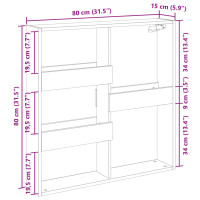 Produktbild för Väggskåp brun ek 80x15x80 cm konstruerat trä