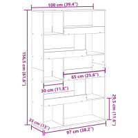 Produktbild för Rumsavdelare betonggrå 100x33x156,5 cm konstruerat trä