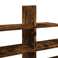 Produktbild för Vägghylla rökfärgad ek 124,5x18x60,5 cm konstruerat trä