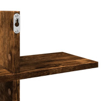 Produktbild för Vägghylla rökfärgad ek 124,5x18x60,5 cm konstruerat trä