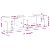 Produktbild för Väggskåp 100x20x30 cm vit konstruerat trä