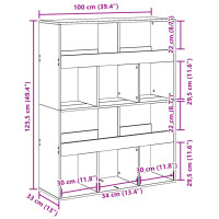 Produktbild för Bokhylla svart 100x33x125,5 cm konstruerat trä