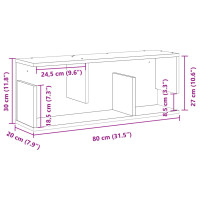 Produktbild för Väggskåp 80x20x30 cm rökfärgad ek konstruerat trä