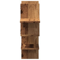 Produktbild för Vägghylla åldrat trä 124,5x18x60,5 cm konstruerat trä