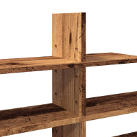 Produktbild för Vägghylla åldrat trä 124,5x18x60,5 cm konstruerat trä