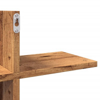 Produktbild för Vägghylla åldrat trä 124,5x18x60,5 cm konstruerat trä