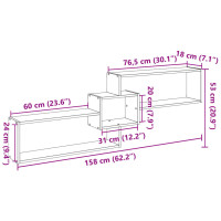 Produktbild för Väggskåp 158x18x53 cm sonoma-ek konstruerat trä