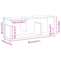 Produktbild för Väggskåp 80x20x30 cm grå sonoma konstruerat trä