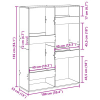 Produktbild för Bokhylla sonoma-ek 100x33x135 cm konstruerat trä