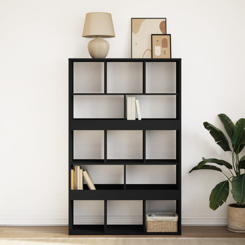 Produktbild för Bokhylla svart 100x33x156,5 cm konstruerat trä