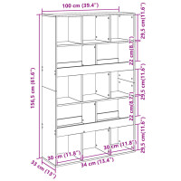 Produktbild för Bokhylla svart 100x33x156,5 cm konstruerat trä