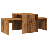 Produktbild för Soffbord set åldrat trä 100x48x40 cm konstruerat trä