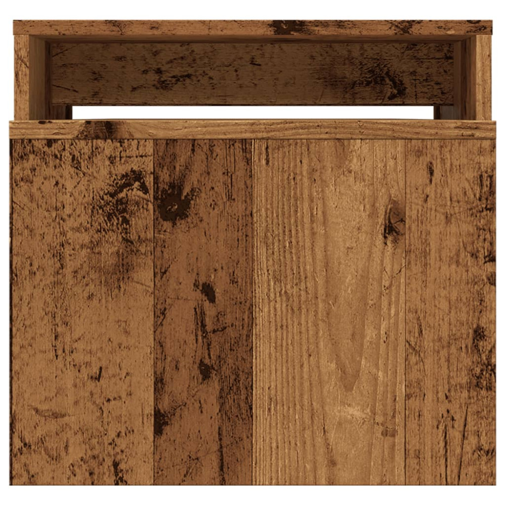 Produktbild för Soffbord set åldrat trä 100x48x40 cm konstruerat trä