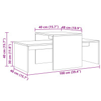Produktbild för Soffbord set åldrat trä 100x48x40 cm konstruerat trä
