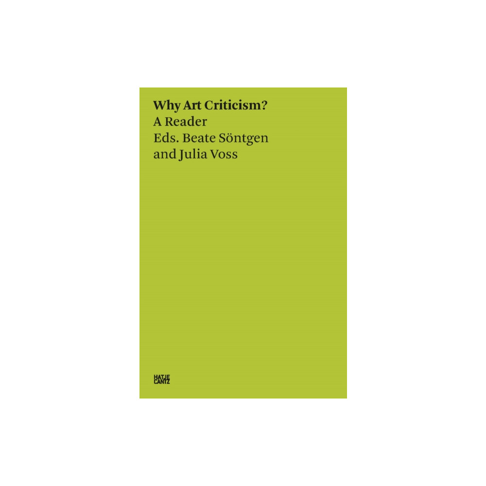 Produktbild för Beate Sontgen & Julia Voss: Why Art Criticism? A Reader (häftad, eng)