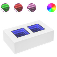 Produktbild för Soffbord med Infinity LEDs vit 116x69x40 cm