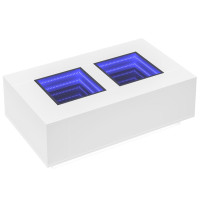 Produktbild för Soffbord med Infinity LEDs vit 116x69x40 cm