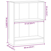 Produktbild för Bokhylla ek 60x24x76 cm konstruerat trä