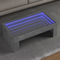 Produktbild för Soffbord med Infinity LEDs betonggrå 90x50x30 cm