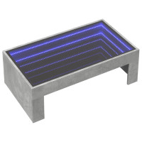 Produktbild för Soffbord med Infinity LEDs betonggrå 90x50x30 cm