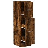 Produktbild för Apoteksskåp rökfärgad ek 30x41x118 cm konstruerat trä