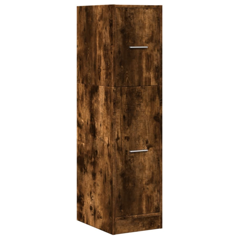 Produktbild för Apoteksskåp rökfärgad ek 30x41x118 cm konstruerat trä