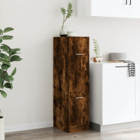 Produktbild för Apoteksskåp rökfärgad ek 30x41x118 cm konstruerat trä