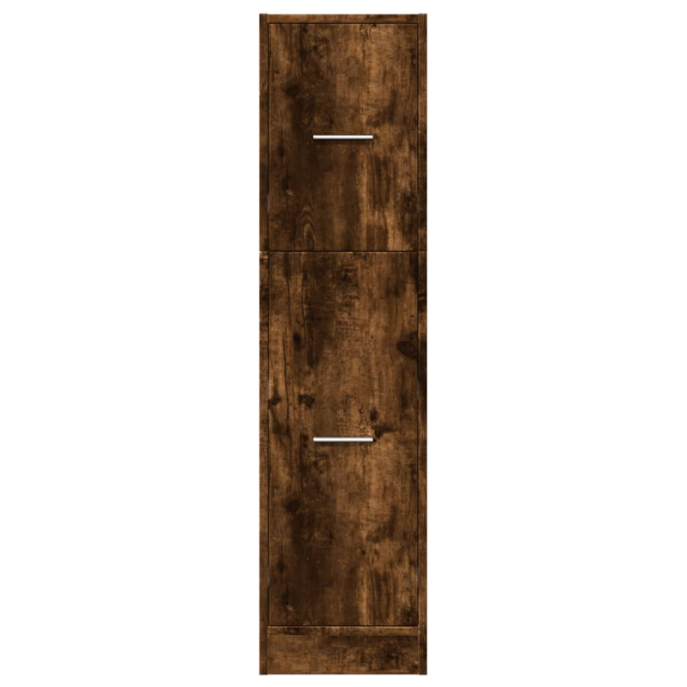 Produktbild för Apoteksskåp rökfärgad ek 30x41x118 cm konstruerat trä