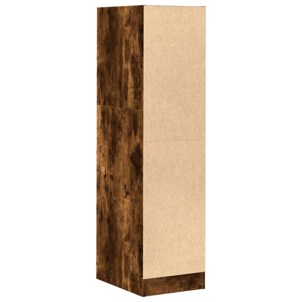 Produktbild för Apoteksskåp rökfärgad ek 30x41x118 cm konstruerat trä