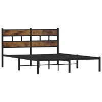 Produktbild för Sängram utan madrass metall rökfärgad ek 150x200 cm