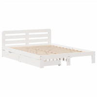 Produktbild för Sängram utan madrass vit 160x200 cm massiv furu