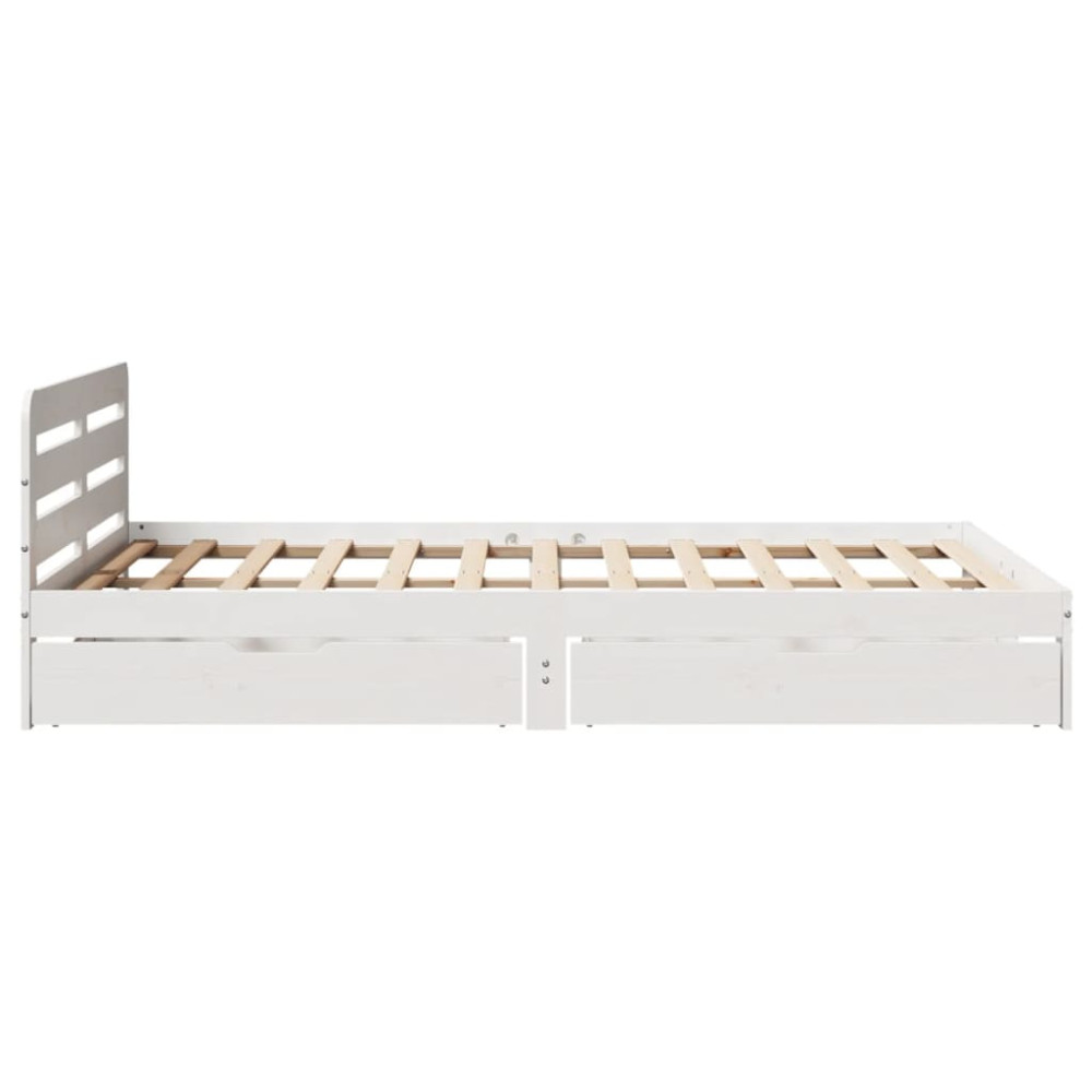 Produktbild för Sängram utan madrass vit 160x200 cm massiv furu