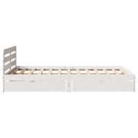 Produktbild för Sängram utan madrass vit 160x200 cm massiv furu