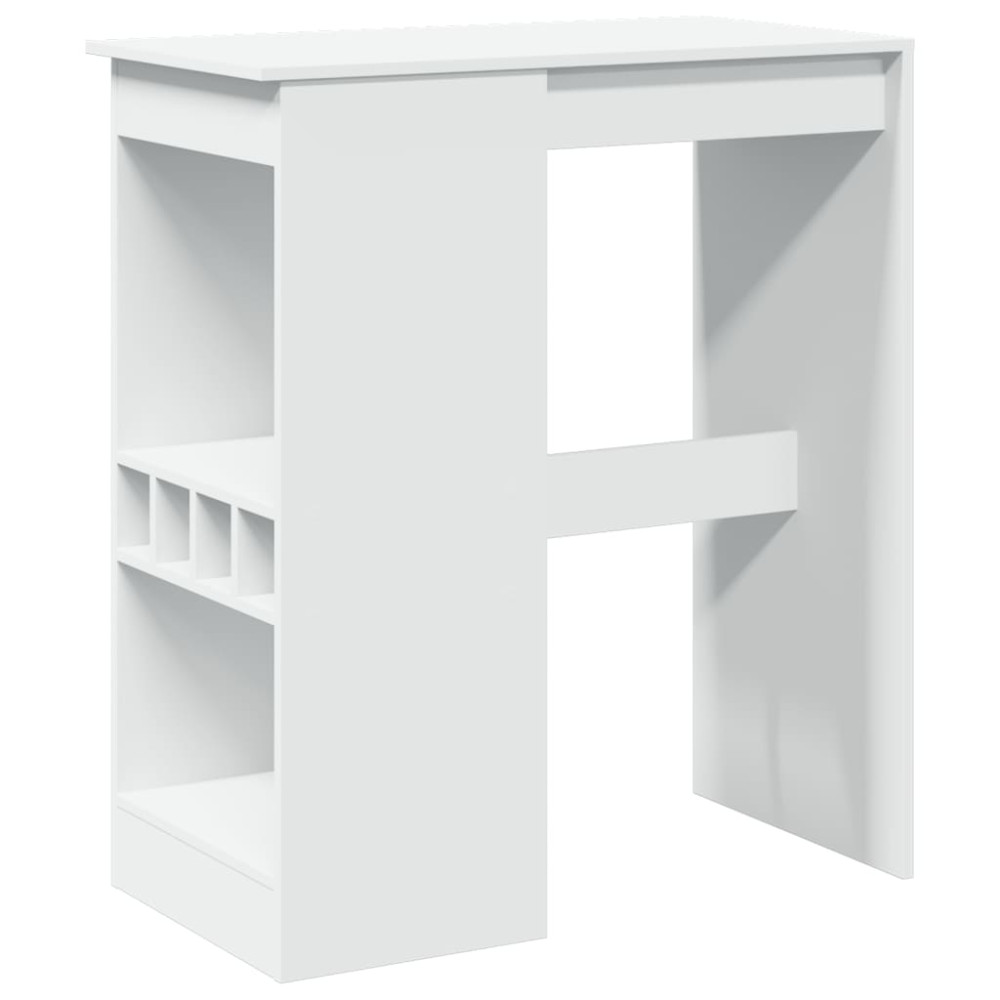 Produktbild för Barbord med hyllor vit 90x47,5x103,5 cm konstruerat trä