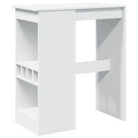 Produktbild för Barbord med hyllor vit 90x47,5x103,5 cm konstruerat trä