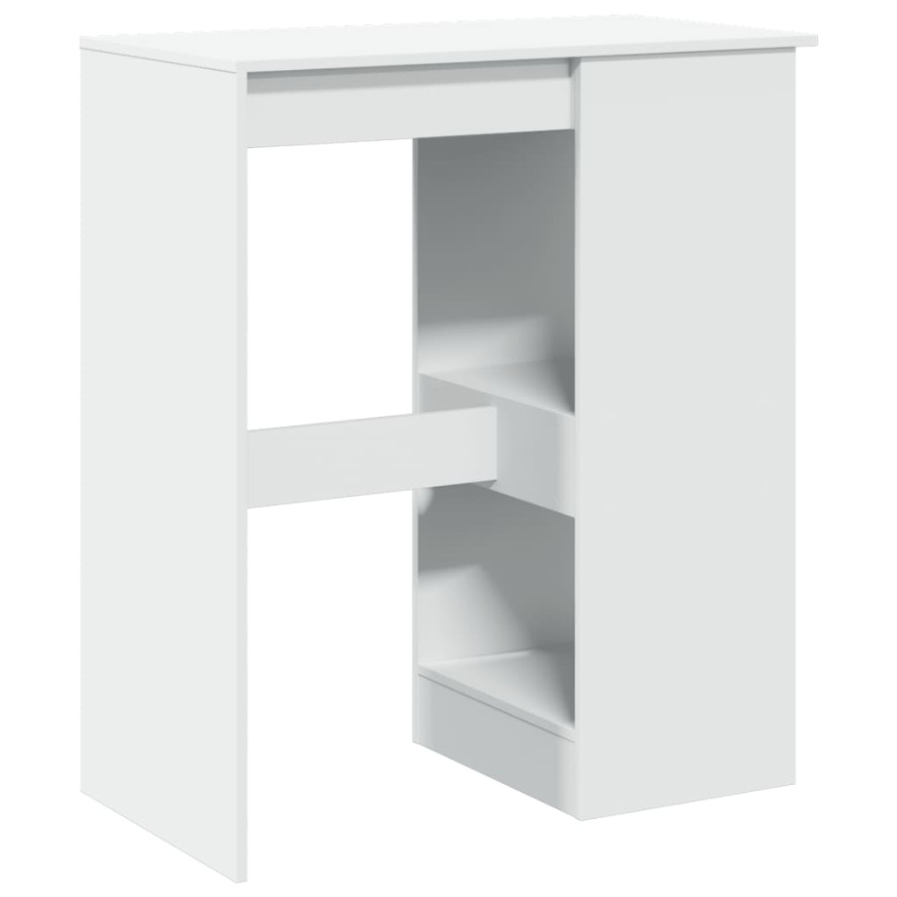 Produktbild för Barbord med hyllor vit 90x47,5x103,5 cm konstruerat trä