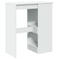 Produktbild för Barbord med hyllor vit 90x47,5x103,5 cm konstruerat trä