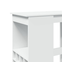 Produktbild för Barbord med hyllor vit 90x47,5x103,5 cm konstruerat trä