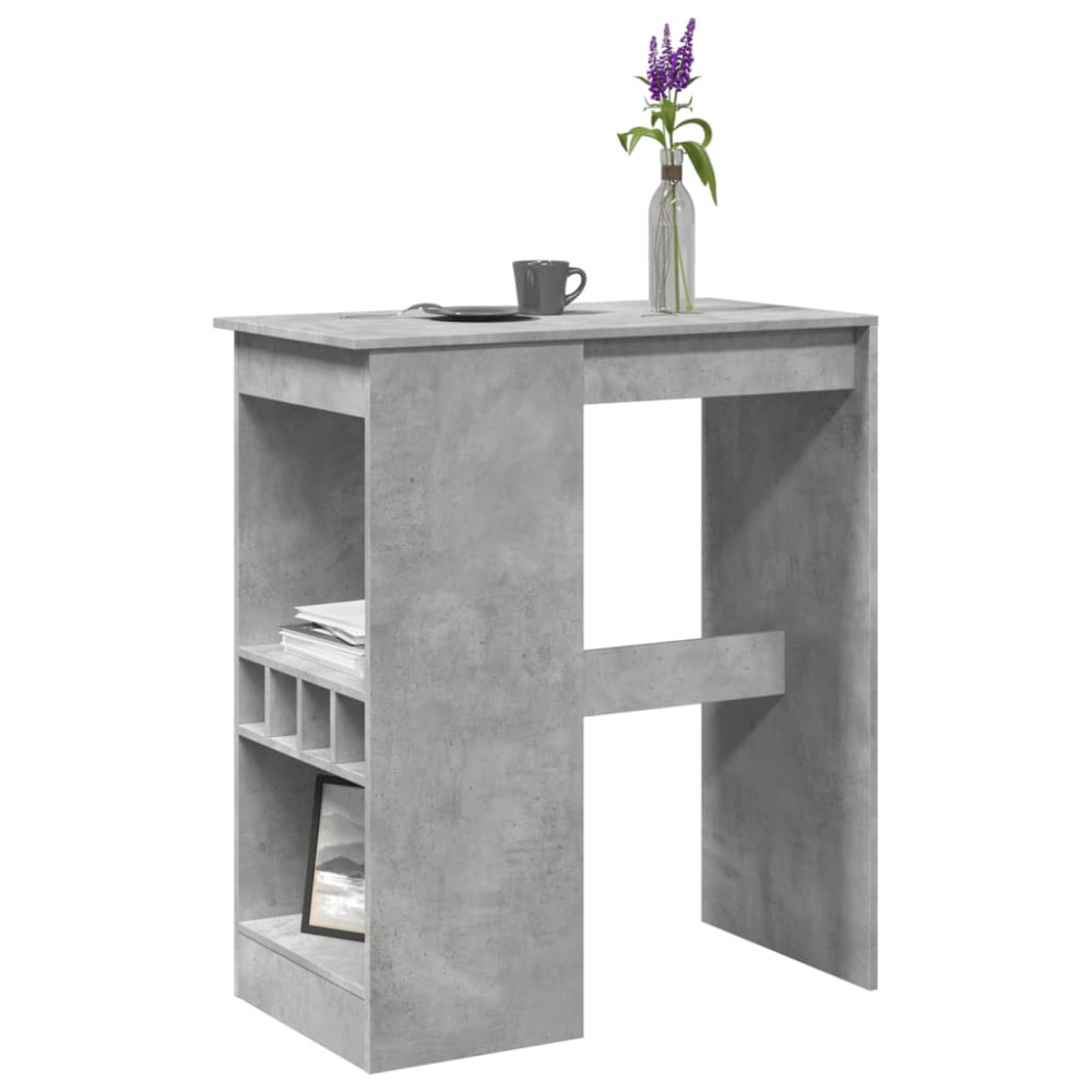 Produktbild för Barbord med hyllor betonggrå 90x47,5x103,5 cm konstruerat trä