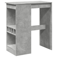 Produktbild för Barbord med hyllor betonggrå 90x47,5x103,5 cm konstruerat trä