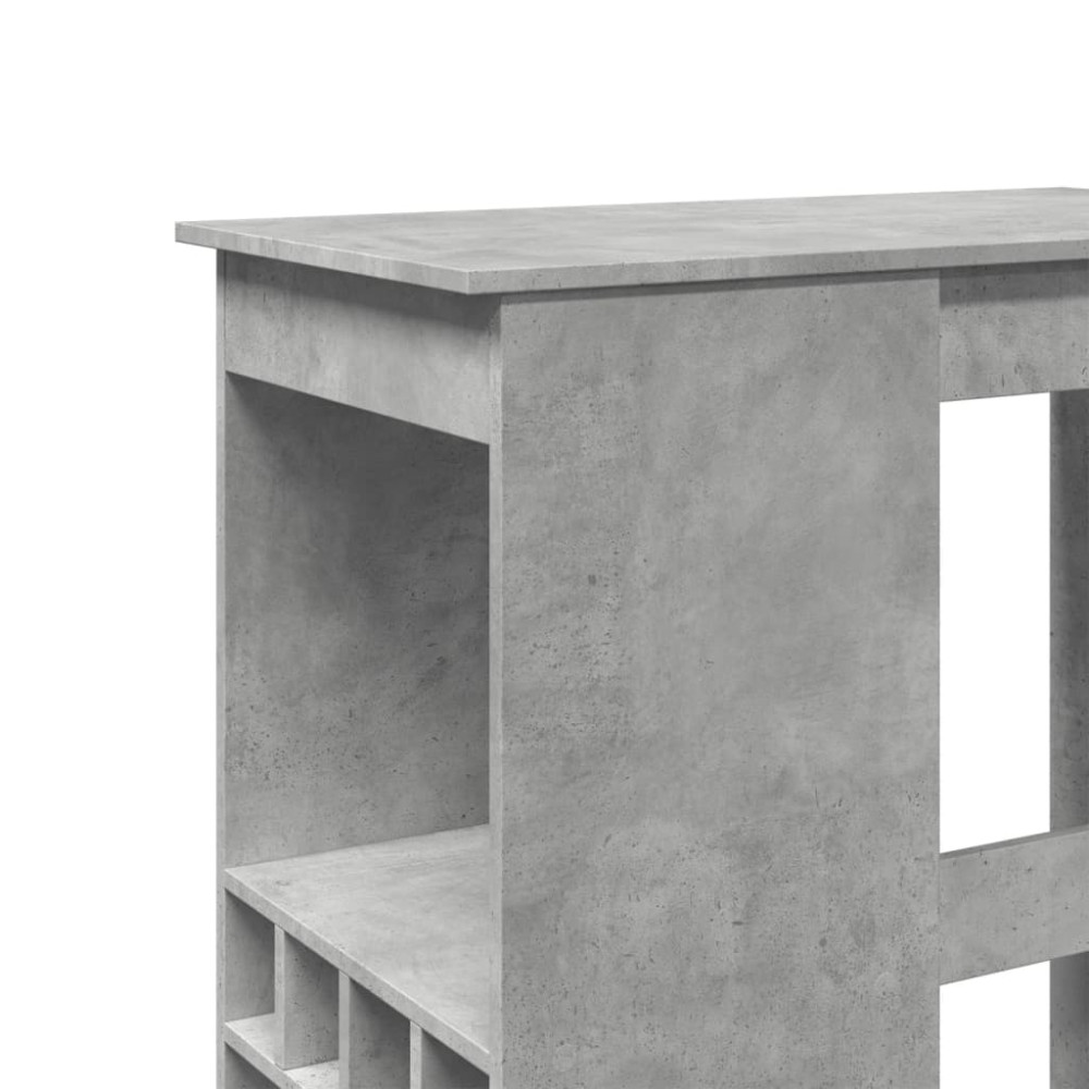 Produktbild för Barbord med hyllor betonggrå 90x47,5x103,5 cm konstruerat trä