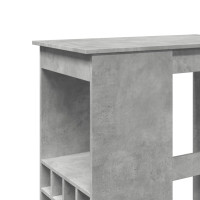Produktbild för Barbord med hyllor betonggrå 90x47,5x103,5 cm konstruerat trä